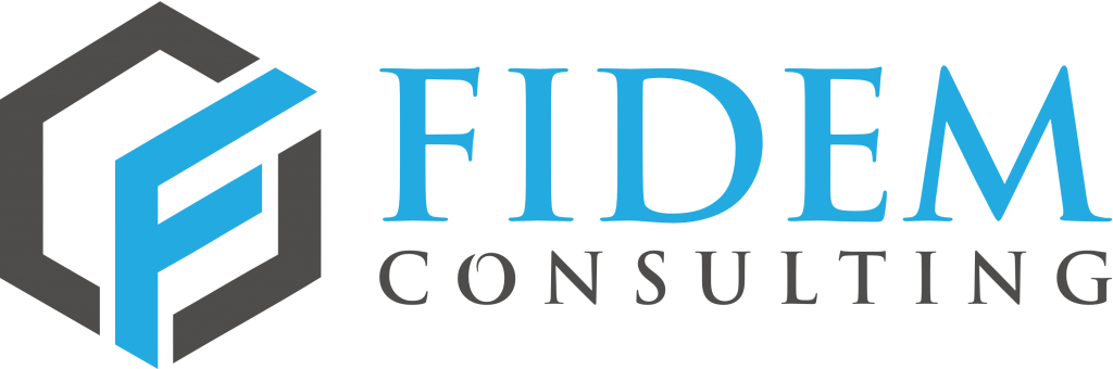 Fidem dark logo on left White